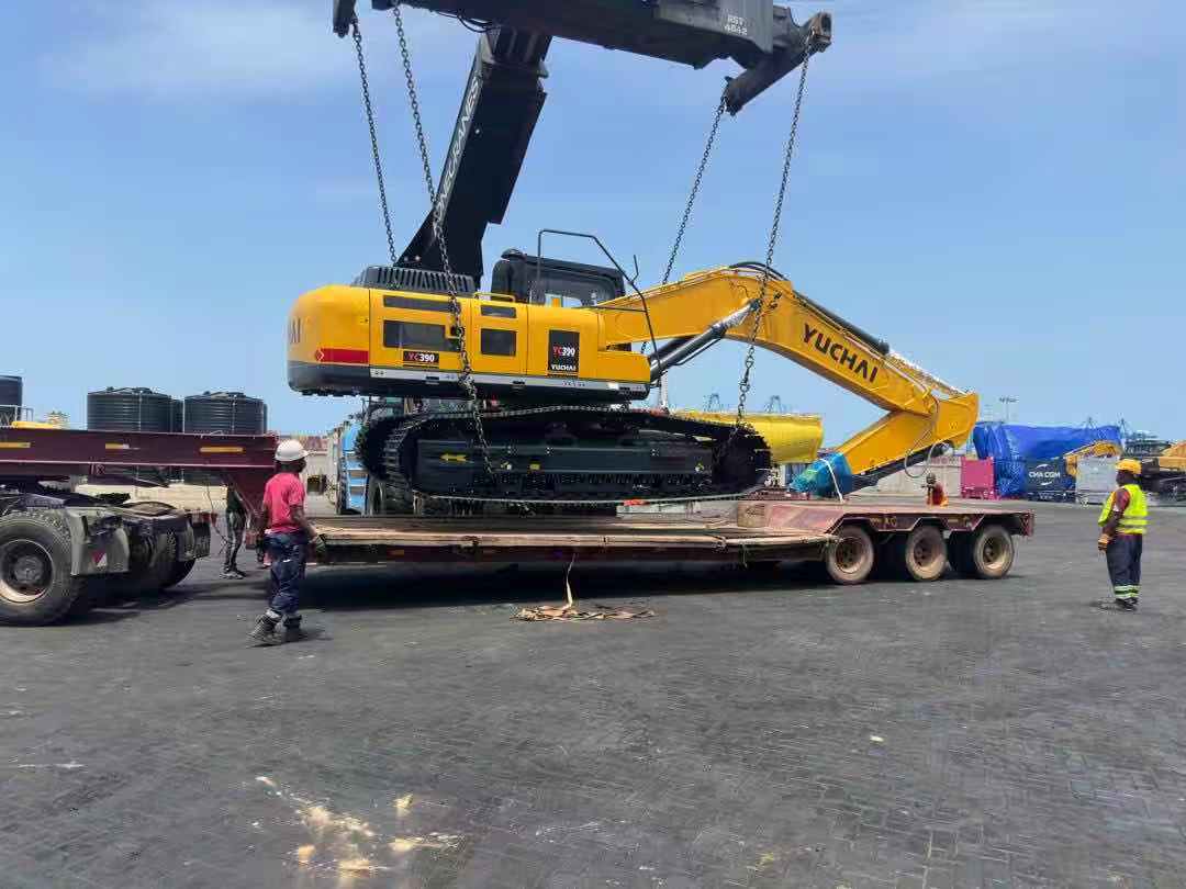Heavy equipment prepared for transport