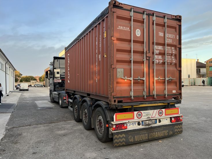 Container truck ready for freight transport